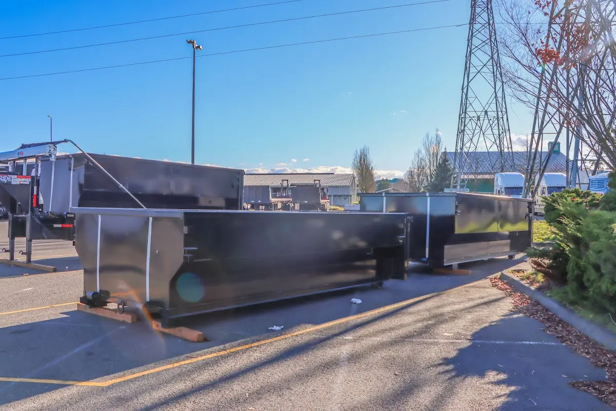 Roll-off dumpster ready for waste disposal at job site for 8 Yard Dumpster Rental in Evanston